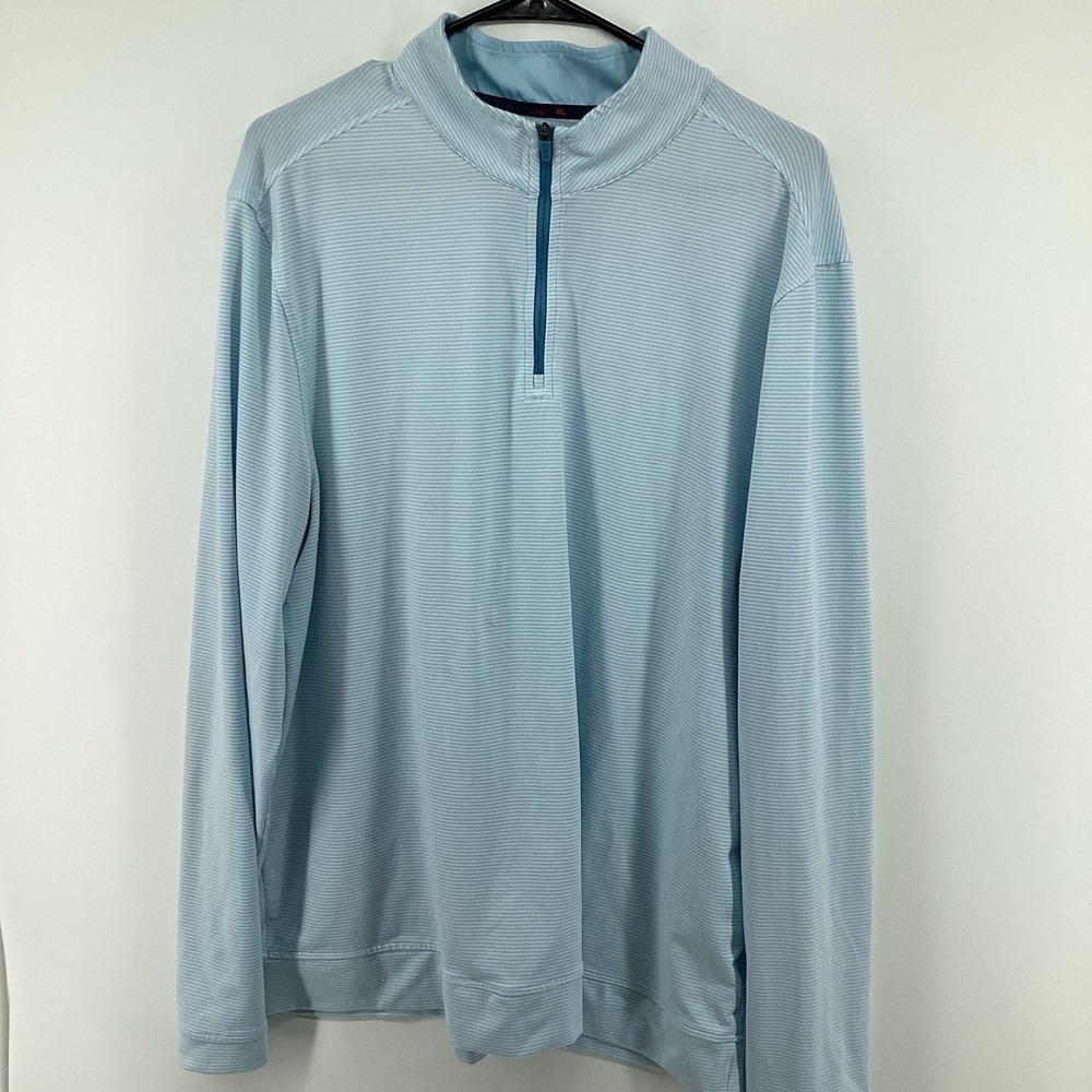 Mens Southern Tide 1/4 Zip‎ Tide To Trail Striped Pullover - Blue/white - XL